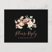 UAwg Postkarte des Black Royal Floral Menu (Vorderseite)