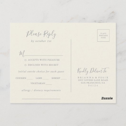 UAwg Postkarte für das Menü "Radiant Wildblume" (Rückseite)