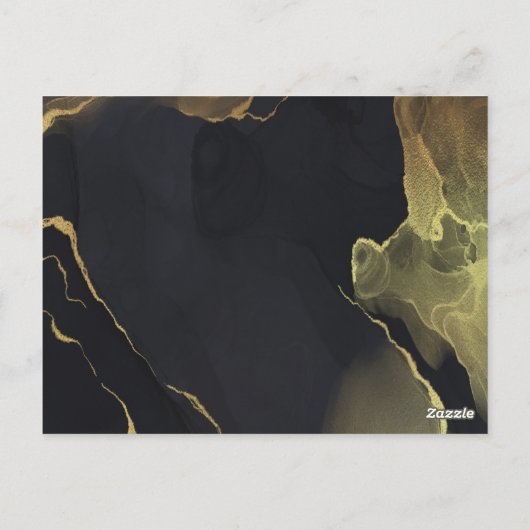 uAwg Postkarte für Schwarz und Gold-Marmor (Rückseite)