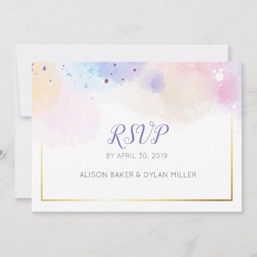 UAwg Postkarte mit farbenfrohen Wasserfarben (Vorderseite)