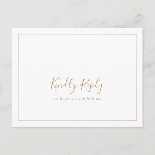 UAWG Postkarte mit Minimalistischem Goldmenü (Vorderseite)