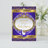 UAWG Princess Quinceanera Elite Royal Blue Shoe RSVP Karte (Stehend Vorderseite)