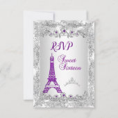 UAWG Princess Sweet 16 lila Silver Foto Party Einladung (Vorderseite)