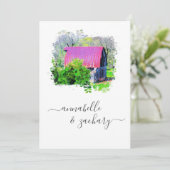 *~* UAWG QR Altes Stallland Rustikale AR19 Hochzei Einladung (Stehend Vorderseite)