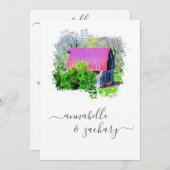 *~* UAWG QR Altes Stallland Rustikale AR19 Hochzei Einladung (Vorne/Hinten)