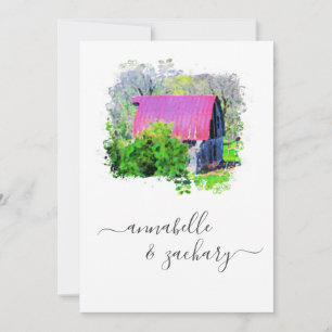 *~* UAWG QR Altes Stallland Rustikale AR19 Hochzei Einladung