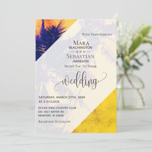 *~* UAWG QR AP13 Exotic FOTO Palms Einladung (Stehend Vorderseite)