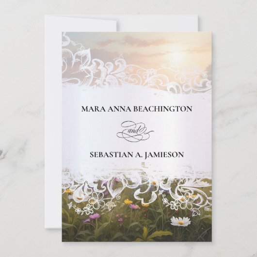 *~* UAWG QR AR31 Misty Blume Einladung Hochzeit (Vorderseite)