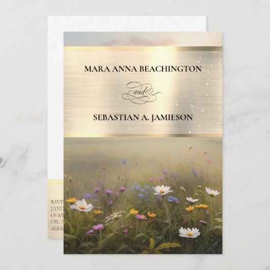 *~* UAWG QR AR31 Misty Blume Einladung Hochzeit (Vorne/Hinten)