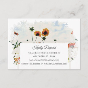 *~* UAWG QR Blumenmohn Website AR9 Hochzeit Begleitkarte