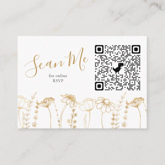 UAwg QR-Code der Gold-Wildblume-Sketch Begleitkarte (Vorderseite)