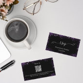 UAwg QR-Code der lila Black-Hochzeit-Website Begleitkarte