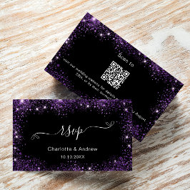 UAwg QR-Code der lila Black-Hochzeit-Website Begleitkarte