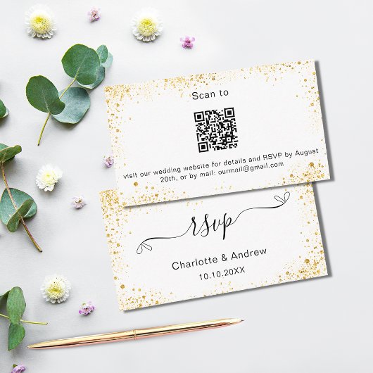 UAwg QR-Code der Website zur Hochzeit von Weißgold Begleitkarte