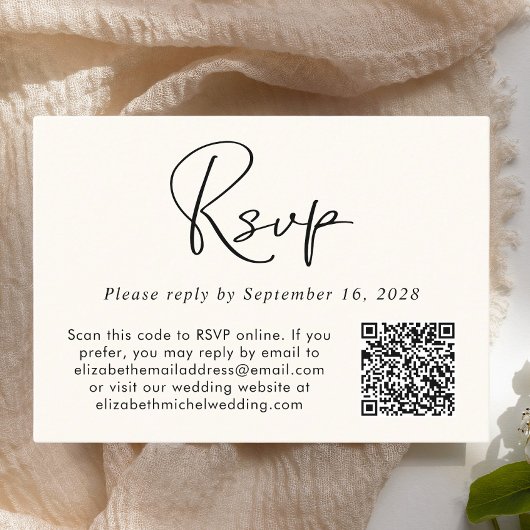UAWG QR Code Foto Cream Wedding Begleitkarte