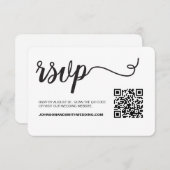 UAwg QR-Code für einfache Chic Wedding-Website RSVP Karte (Vorne/Hinten)