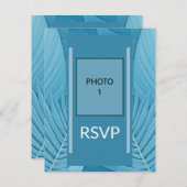 UAwg QR-Code-Karte für Hochzeitreaktion | Tropisch RSVP Karte (Vorne/Hinten)
