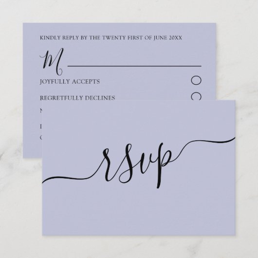 UAwg QR Code Lila Wedding RSVP Karte (Vorne/Hinten)