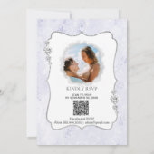 *~* UAWG + QR + FOTO Diamant Damask Hochzeit Einladung (Rückseite)