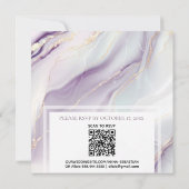 *~* UAWG QR GOLD LAVENDER MARBLe AR66 Wedding Einladung (Rückseite)