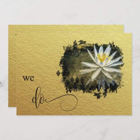 *~* UAWG QR Gold WIR TUN Blumenmuster AR15 WEDDING Einladung (Vorne/Hinten)