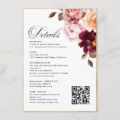 UAwg&QR Hochzeit mit Aquarellfarben-Burgundy Detai Begleitkarte (Vorderseite)