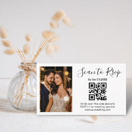 uAwg qr minimalistisches Foto für Hochzeiten Begleitkarte