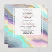 *~* UAWG QR PASTEL AGATE AR66 Goldene Hochzeit Einladung (Vorne/Hinten)