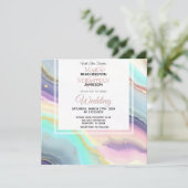 *~* UAWG QR PASTEL AGATE AR66 Goldene Hochzeit Einladung (Stehend Vorderseite)