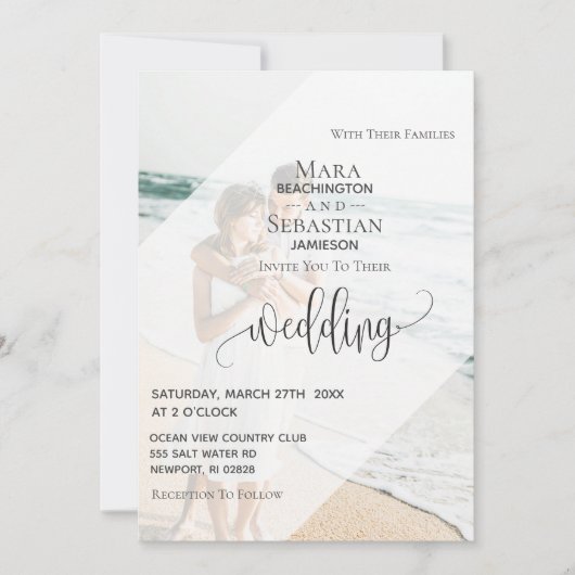 *~* UAWG QR rette $ ZWEI Foto Hochzeit Einladung (Vorderseite)