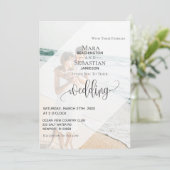 *~* UAWG QR rette $ ZWEI Foto Hochzeit Einladung (Stehend Vorderseite)