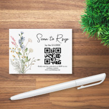 uAwg qr Wildblumen botanische Hochzeit