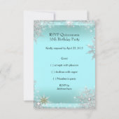 UAWG Quinceanera 15 Silver Aquamarin Gold Elite RSVP Karte (Rückseite)