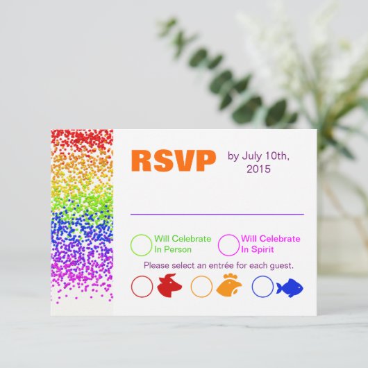 UAWG Rainbow Wedding Spaß und Moderne Einladung (Stehend Vorderseite)
