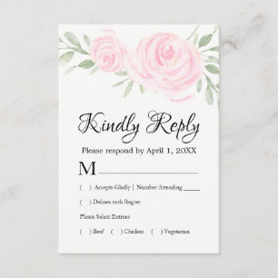UAwg-Reaktionskarten für die blaue Rose RSVP Karte