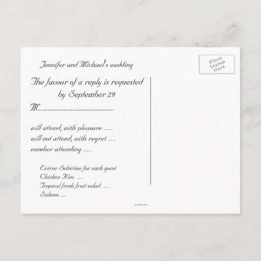 UAWG Receptions Response Beach Shoreline Einladungspostkarte (Rückseite)