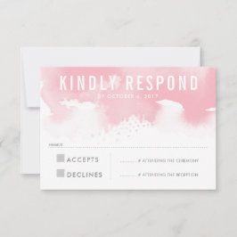 UAWG REPLANE REAKTION Modernes Aquarellrot Rosa RSVP Karte