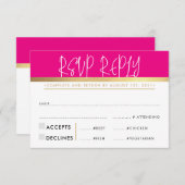 UAWG REPLANE REPONSE ultra trendy rosa schwarzes G RSVP Karte (Vorne/Hinten)