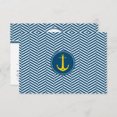 UAWG REPLY CARD Monogramm moderner nautischer Anke RSVP Karte (Vorne/Hinten)