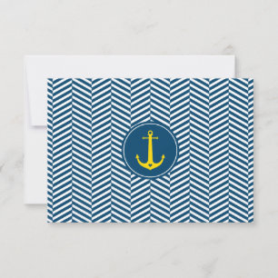 UAWG REPLY CARD Monogramm moderner nautischer Anke RSVP Karte