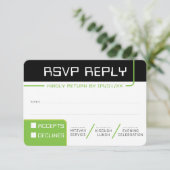 UAWG REPLY REPONSE 2 Modernes Gamer schwarz grün Einladung (Stehend Vorderseite)