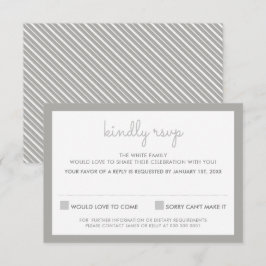 UAWG REPLY REPONSE, einfaches Stripmuster grau Einladung