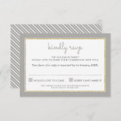 UAWG REPLY REPONSE, einfaches Stripmuster grau RSVP Karte (Vorne/Hinten)