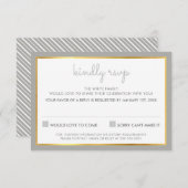 UAWG REPLY REPONSE, einfaches Stripmuster grau RSVP Karte (Vorne/Hinten)