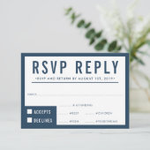 UAWG REPLY REPONSE Moderne Blocknavy Blau RSVP Karte (Stehend Vorderseite)