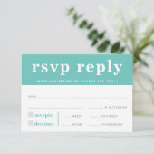 UAWG REPLY REPONSE Moderne fette Junge Minze grün RSVP Karte (Stehend Vorderseite)