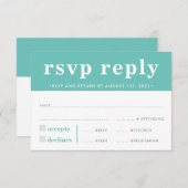 UAWG REPLY REPONSE Moderne fette Junge Minze grün RSVP Karte (Vorne/Hinten)