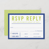 UAWG REPLY REPONSE Moderne kaltblauen Limon RSVP Karte (Vorne/Hinten)