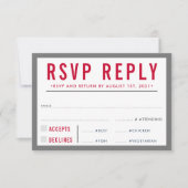 UAWG REPLY REPONSE Moderner, feiner Junge, grau RSVP Karte (Vorderseite)