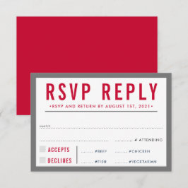 UAWG REPLY REPONSE Moderner, feiner Junge, grau RSVP Karte